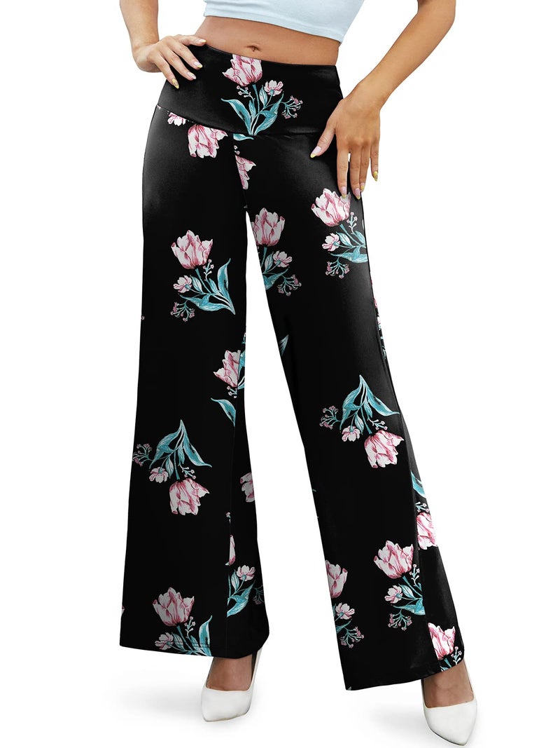 Arolina Women's Stretchy Wide Leg Palazzo Lounge Pants Casual Comfy High Waist Palazzo Pants - Image 4